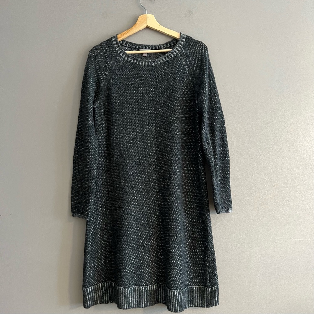 J Jill Sweater Dress Women Wool Blend Raglan Long Sleeve Pullover Knit Gray Sz S